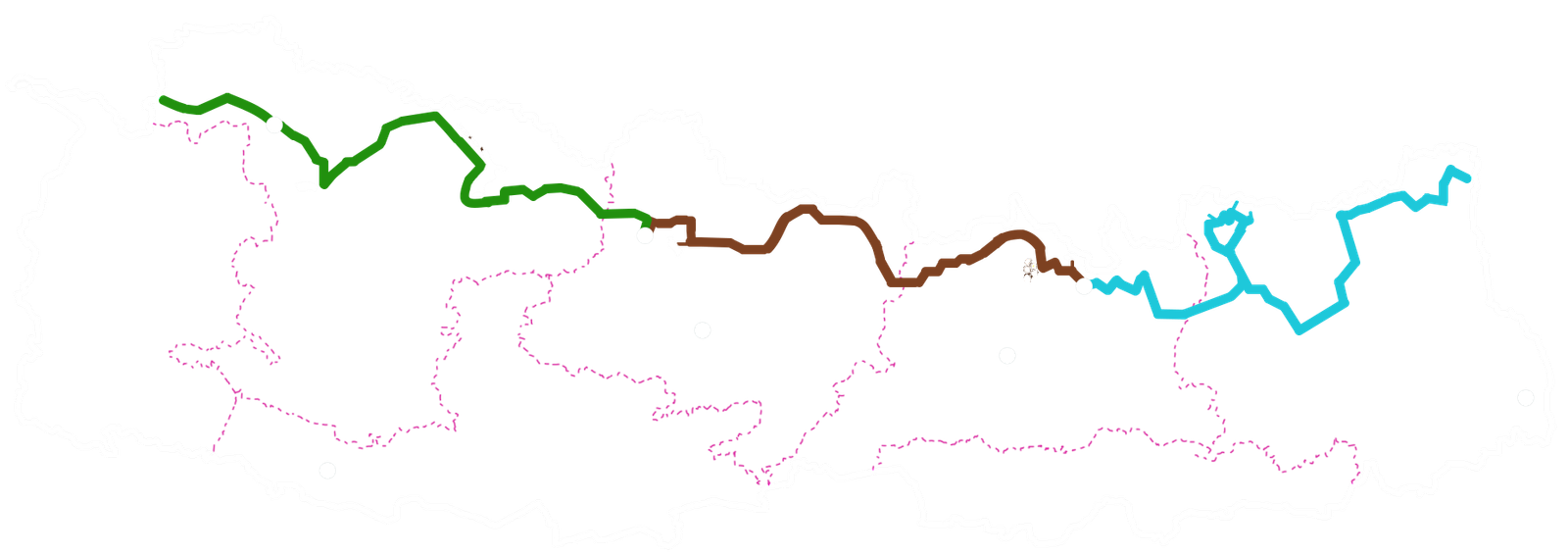 Map of the Great Himalayan Trail across Nepal
